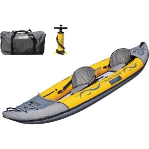 imageAdvanced Elements  Island Voyage 2 Inflatable Kayak  Recreational Convertible Kayak  for 1 or 2 Person  11 ft  YellowKayak with Pump